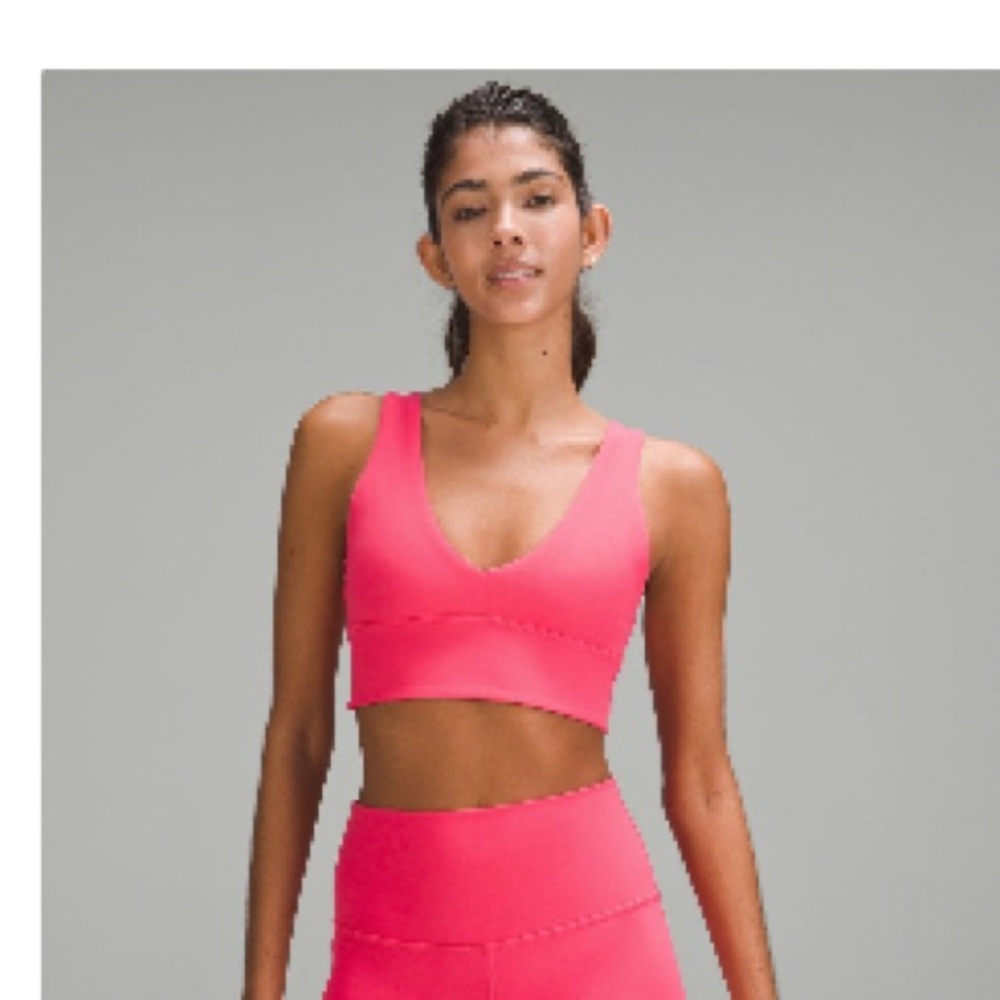 Lululemon align v neck bra light support a/b cup size 6 lip gloss